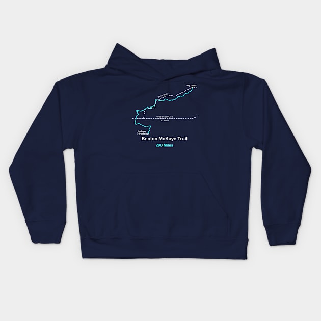 Route Map of the Benton McKaye Trail Kids Hoodie by numpdog